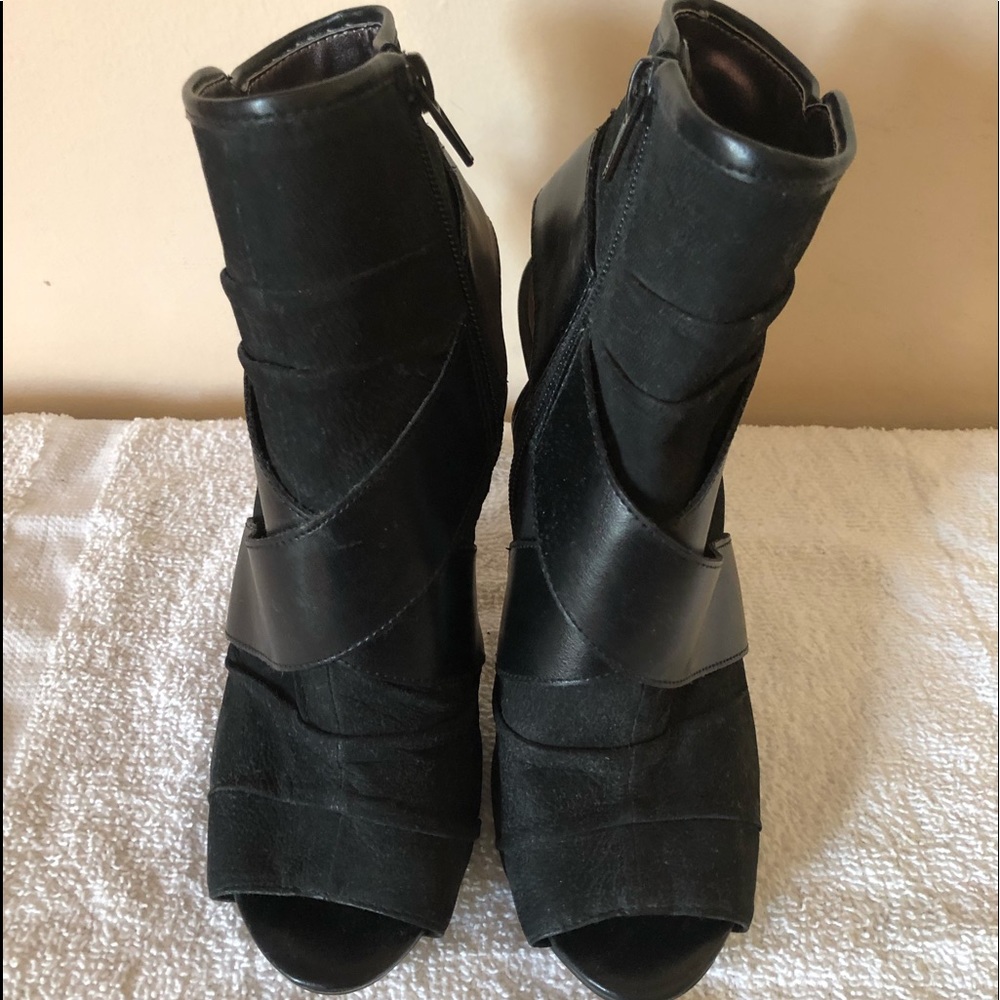 🆕NINE WEST SUEDE/LEATHER ANKLE HEELS👠6.5 - Picture 2 of 5